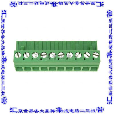 1-796634-0 端子块连接器10POS插头母插口5.08mm绿色自由悬挂