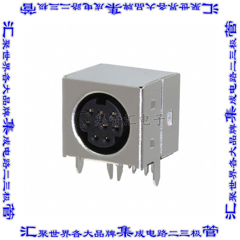 MDJ-008-FS 圆形连接器8POS插孔母插口焊接镀金通孔直角