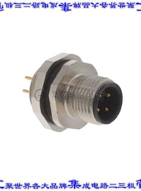 ALBKM12-FPBR4-S0 圆形连接器4POS插座公形引脚焊接面板安装通孔