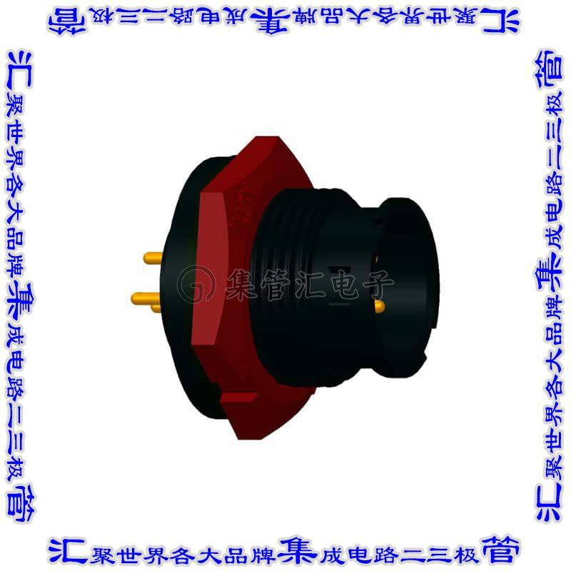 BD-03PMMP-LC7001 圆形连接器3POS插座公形引脚焊接镀金面板安装