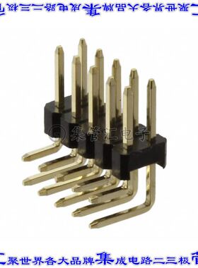 61301021021 针座连接器10POS接头2排2.54mm公形插针通孔直角镀金