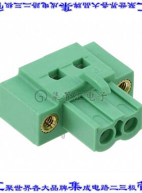 1825129 端子块连接器2POS接头母型插口5.08mm绿色90DEG通孔