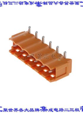 1580900000 端子块连接器6POS接头公引脚带罩5mm橙色90DEG通孔