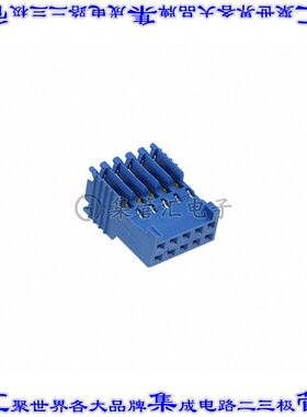 281792-5 矩形连接器10POS插头2排2.54mm母插口蓝色IDC锡自由悬挂