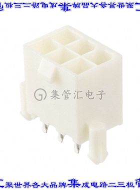 1586040-6 针座连接器6POS接头2排4.2mm公形插针通孔直针锡