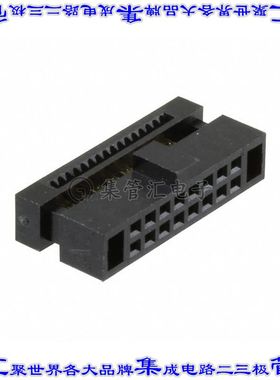 20021444-00016T4LF 矩形连接器16POS插座2排1.27mm母插口黑色IDC