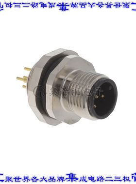 ALBKM12-FPBR5-S0 圆形连接器5POS插座公形引脚焊接面板安装通孔