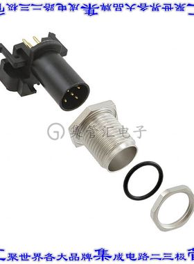 1694211 圆形连接器5POS插头公引脚焊接镀金面板安装通孔