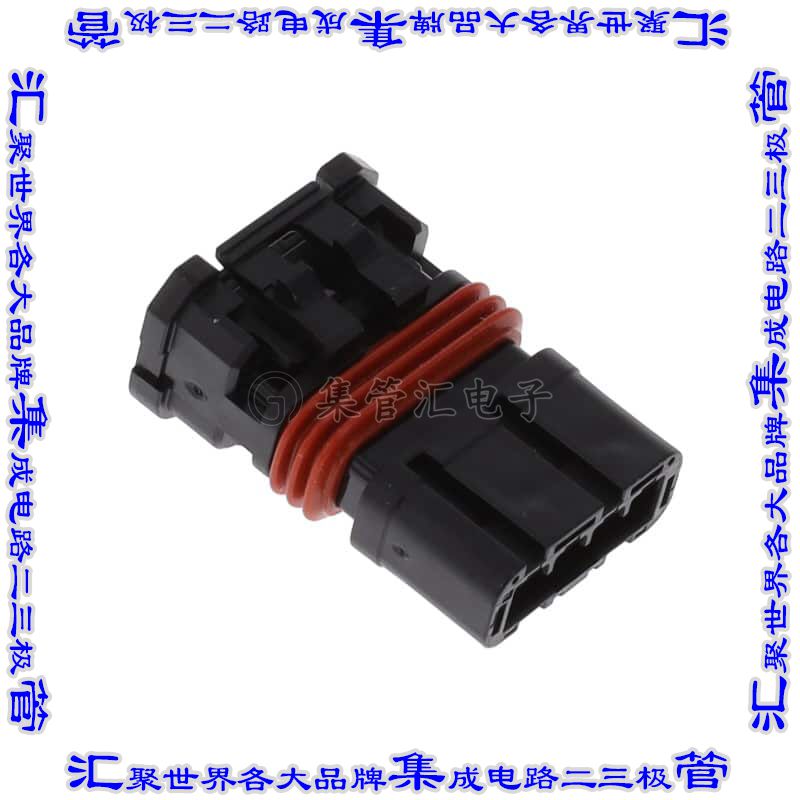 MX80A04SZ1A 矩形连接器外壳4POS插座2.54mm母形插口黑色自由悬挂