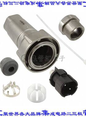 PXM7010/02P/ST/0507/SN 圆形连接器2(电源)插头公引脚螺钉镍自由