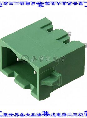 1936018 端子块连接器2POS接头公引脚带罩5.08mm绿色垂直通孔