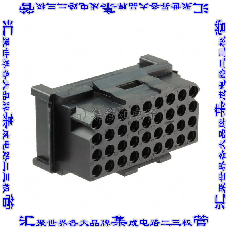 TST36RA00 矩形连接器外壳36POS插座4排5.08mm黑色面板安装