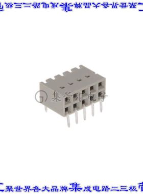 89883-305HLF 针座连接器10POS插座2排2.54mm母形插口通孔直角镀