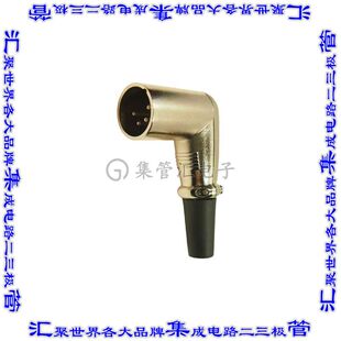 FC60964N 圆形连接器4POS插座公形引脚焊杯银自由悬挂直角