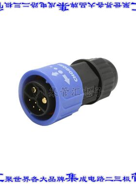 24204131-01 圆形连接器6(4+2电源)插座公形引脚焊杯镀金自由悬挂