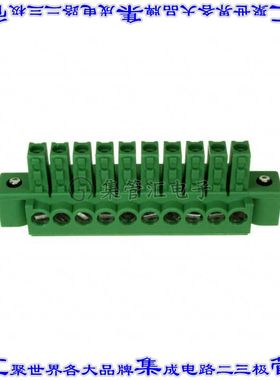 1-284510-0 端子块连接器10POS插头母插口3.5mm绿色自由悬挂