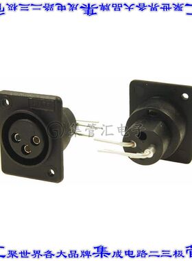 CP30017 圆形连接器3POS插座母插口焊接镍银面板安装通孔直角