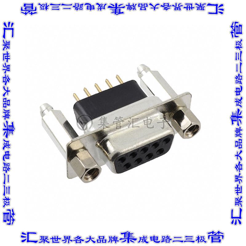 DE09-SE-1-BL-JS 连接器9POS插座母插口2排D-Sub通孔