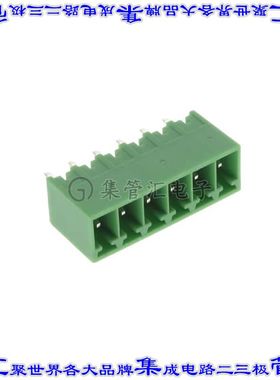2351886-6 端子块连接器6POS接头公引脚带罩3.5mm绿色垂直通孔