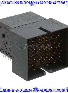 2102318-1 背板连接器90POS接头公引脚9排板边缘通孔直角黑色