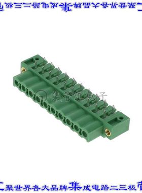 1825200 端子块连接器10POS接头母型插口5.08mm绿色90DEG通孔