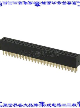 M50-3002545 针座连接器50POS插座2排1.27mm母形插口通孔直针镀金