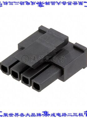 662004013322 矩形连接器外壳4POS插座3mm母形插口黑色自由悬挂