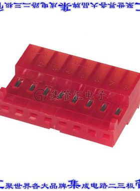 3-643813-8 矩形连接器8POS插座2.54mm母插口红色IDC锡自由悬挂直