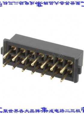 M80-8501445 针座连接器14POS插座2排2mm母形插口通孔直针镀金
