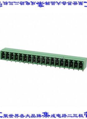 1844375 端子块连接器18POS接头公引脚带罩3.5mm绿色90DEG通孔