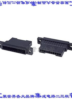 2-178802-8 矩形连接器外壳10POS插头3.81mm公形引脚黑色面板安装