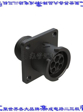FLS010N3W3S03 圆形连接器6POS插座外壳用于母插口黑色面板安装