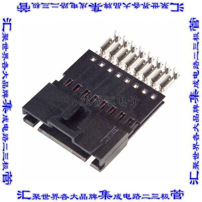 5-103946-7 矩形连接器8POS插头2.54mm公引脚黑色IDC镀金自由悬挂
