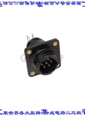 1-796435-2 圆形连接器7POS插座公形引脚焊接镀金面板安装通孔直