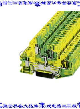 3033171 端子块连接器4POS接地地面6.2mm绿色黄色10-26AWG