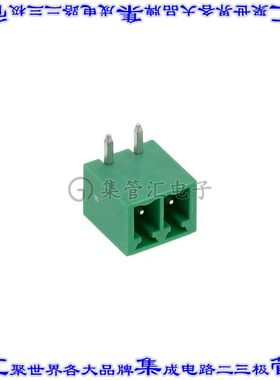 2643420000 端子块连接器2POS接头公引脚带罩3.81mm绿色90DEG通孔