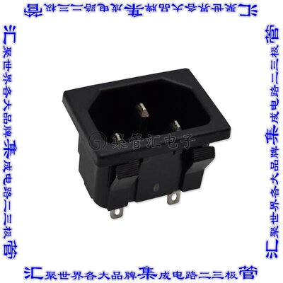 DAC-12F 电源接入连接器3POS插座公型片状插脚IEC320-C14面板安装