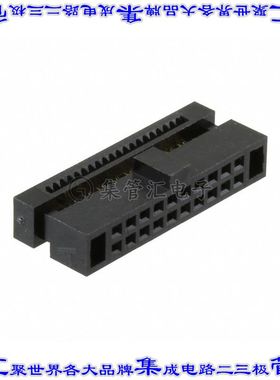 20021444-00020T4LF 矩形连接器20POS插座2排1.27mm母插口黑色IDC