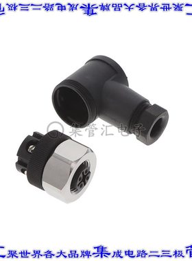 1553284 圆形连接器4POS插座母插口螺钉镀金自由悬挂直角