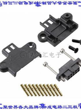 M80-9401005 矩形连接器10POS插座2排2mm母插口黑色压接镀金自由