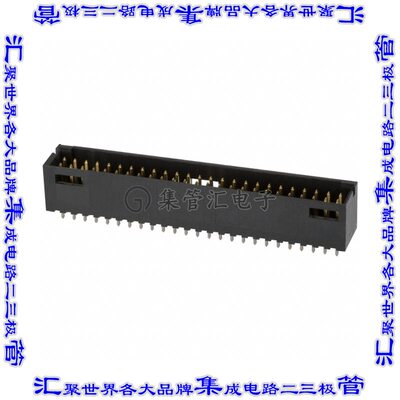 2-102618-3 针座连接器50POS接头2排2.54mm公形插针通孔直针镀金
