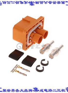 ELRA2W25 矩形连接器2POS插座16mm公引脚橙色压接面板安装