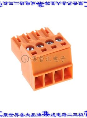 E20411300000G 端子块连接器4POS插头母插口3.5mm橙色自由悬挂