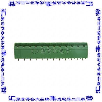 1-796642-2 端子块连接器12POS接头公引脚带罩5mm绿色垂直通孔
