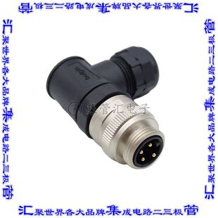 圆形连接器4POS插头公引脚螺钉镀金自由悬挂 PXPTPU78RAM04ASTM22