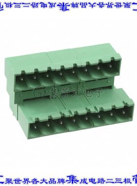 1842128 端子块连接器16POS接头公引脚带罩2排5.08mm绿色90DEG通