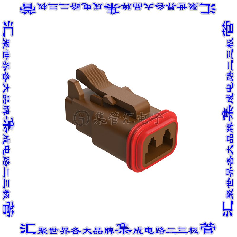 AT06-2S-RD01BRN 矩形连接器外壳2POS插头母形插口棕色自由悬挂