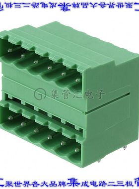 1762415 端子块连接器12POS接头公引脚带罩2排5.08mm绿色90DEG通
