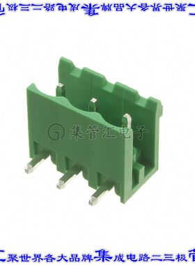 EBQA-03-D 端子块连接器3POS接头公引脚带罩5.08mm绿色90DEG通孔