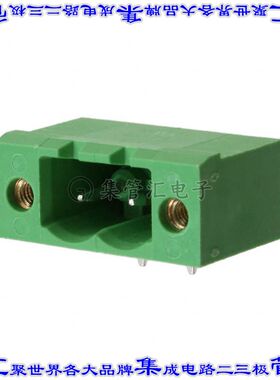OQ0275510000G 端子块连接器2POS接头公引脚带罩5mm绿色90DEG通孔